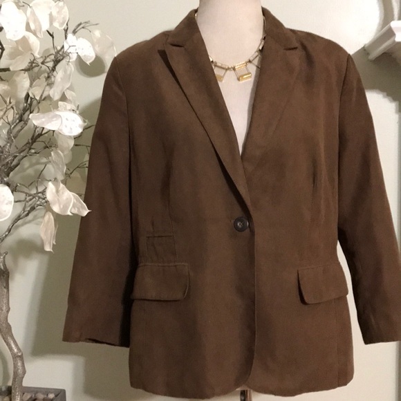 COLDWATER CREEK BROWN BLAZER - Picture 1 of 4